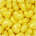 thumbnail image 1 of BeadTin Yellow Opaque 18mm Heart Pony Beads (24pcs), 1 of 2