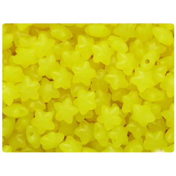BeadTin Yellow Translucent 10mm Star Plastic Craft Beads (125pcs)