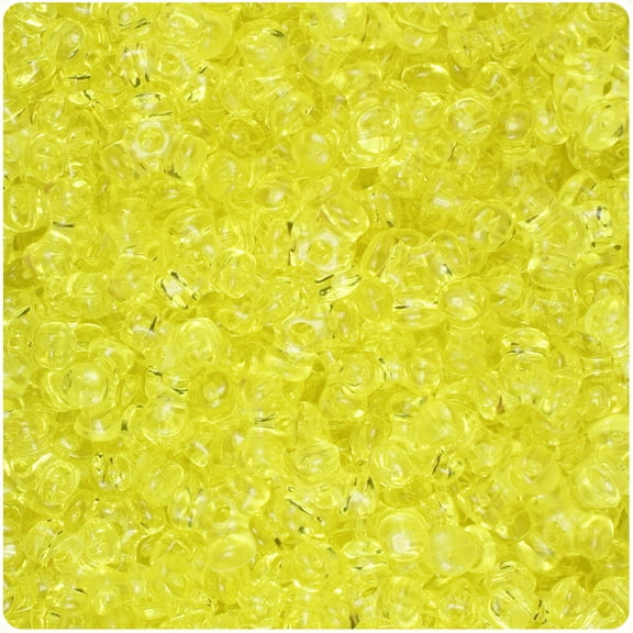 BeadTin Yellow Transparent 11mm TriBead Craft Beads (500pcs)