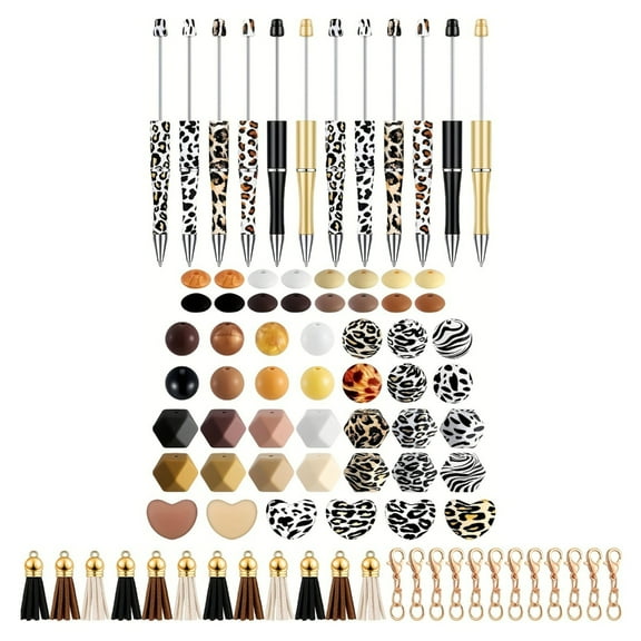 Beadable Ballpoint Pen Leopard Print Beadable Pen Crafting Pen Writing Pen