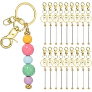 Beadable Keychains, Metal DIY Beaded Keychain Making Kit with Key Rings Blank Chain Bars