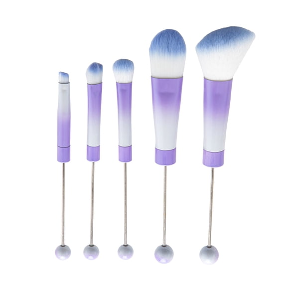 Beadable Makeup Brushes Set Beading Makeup Brushes Metal Handle Makeup Brushes Eyeshadow Brush for Eyeshadow Rouge