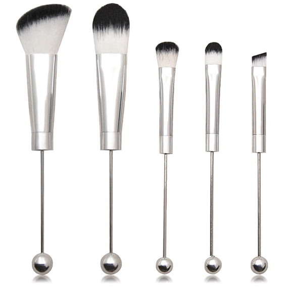 Beadable Makeup Brushes Silicone Beads DIY Cosmetic Beaded Kit for