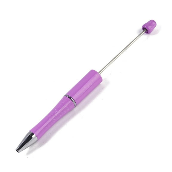 Beadable Pen Plastic Ball-Point Pen for DIY Personalized Pen with Jewelry Beads Medium Orchid 145~148x11.4mm