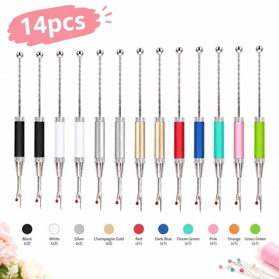 Beadable Seam Ripper Set, 14 Pcs Thread Cutter Tool for Sewing, Custom DIY Stitch Remover, Quilting Notions for Handmade Projects, Mixed Colors