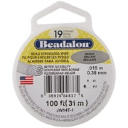 Beadalon 19 Strand Bead Stringing Wire - Beading & Jewelry Making Supplies, Flexible Stainless Steel Nylon Coated Thin String for Bracelets & Necklaces