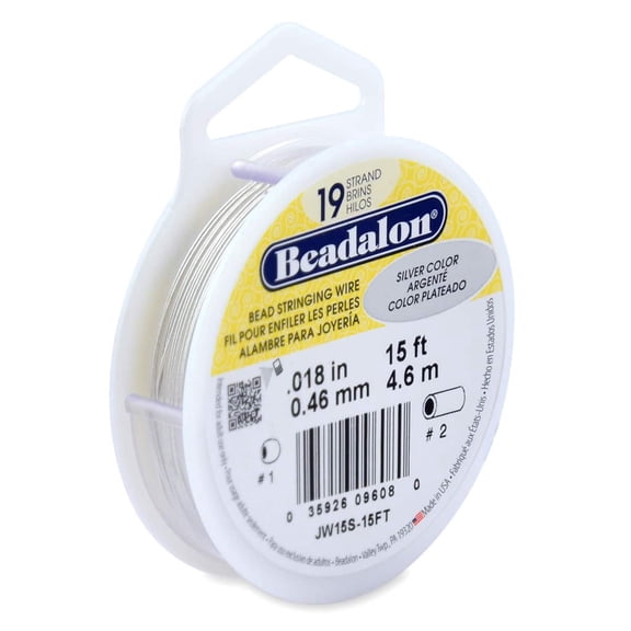Beadalon 19 Strand Bead Stringing Wire - Silver - 0.018"