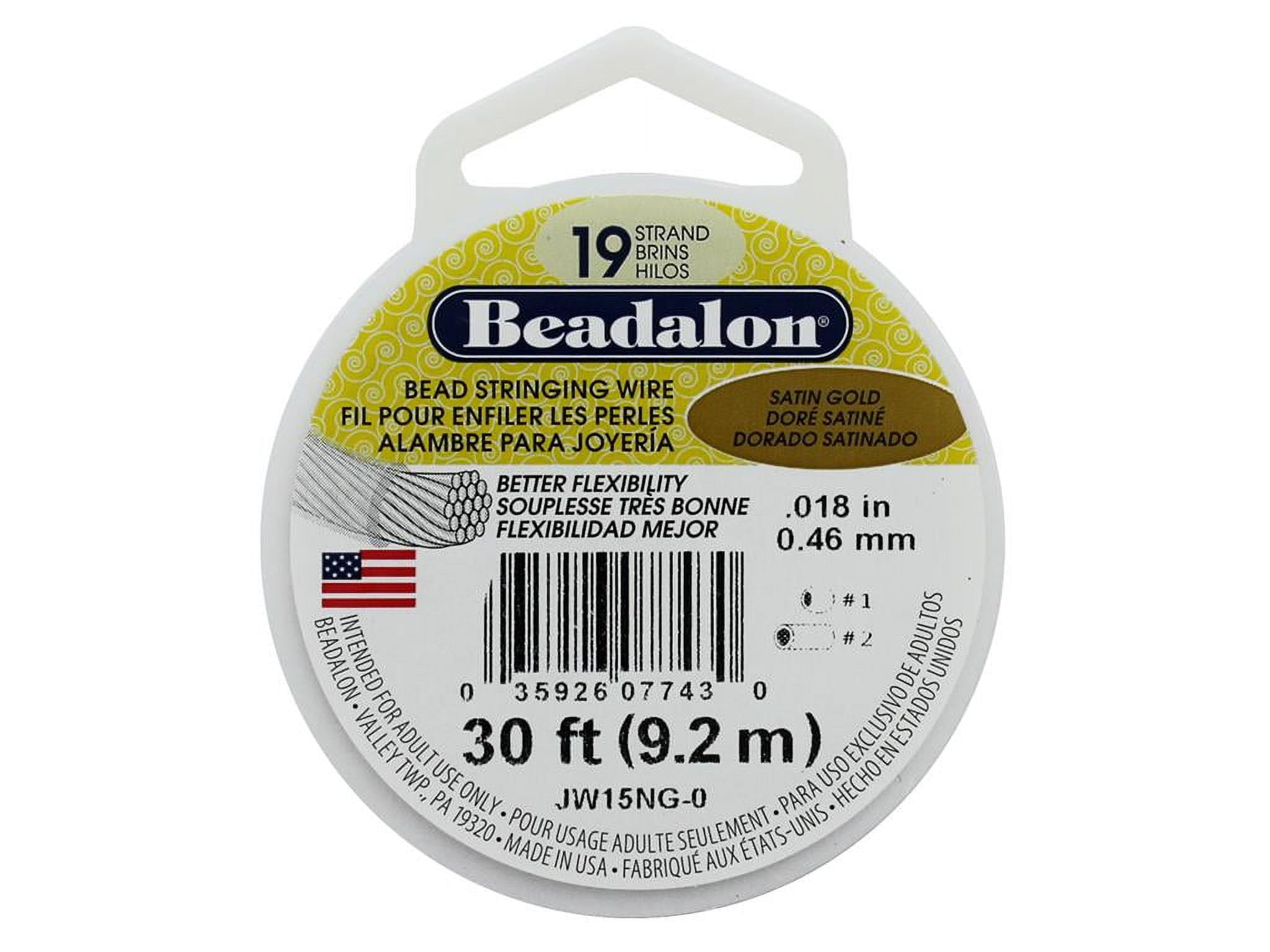 Beadalon 19 strand Wire, Satin Gold, .018 inch, 30 feet - Walmart.com