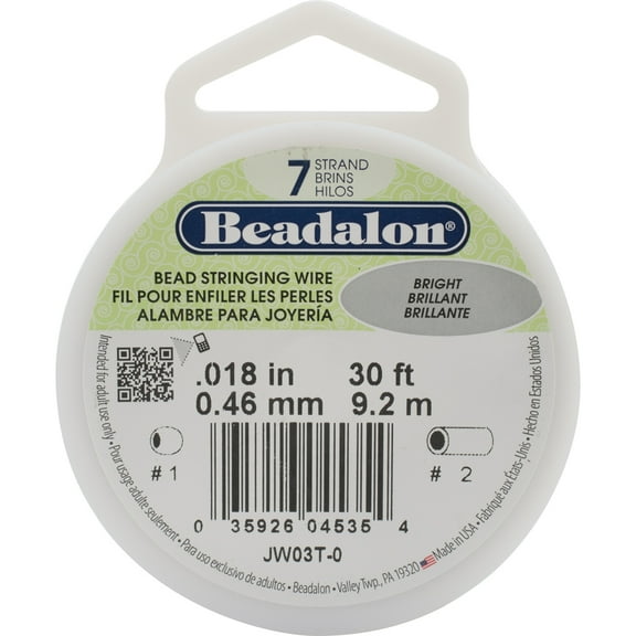 Beadalon 7 Strand Bead Stringing Wire, 30 Feet.