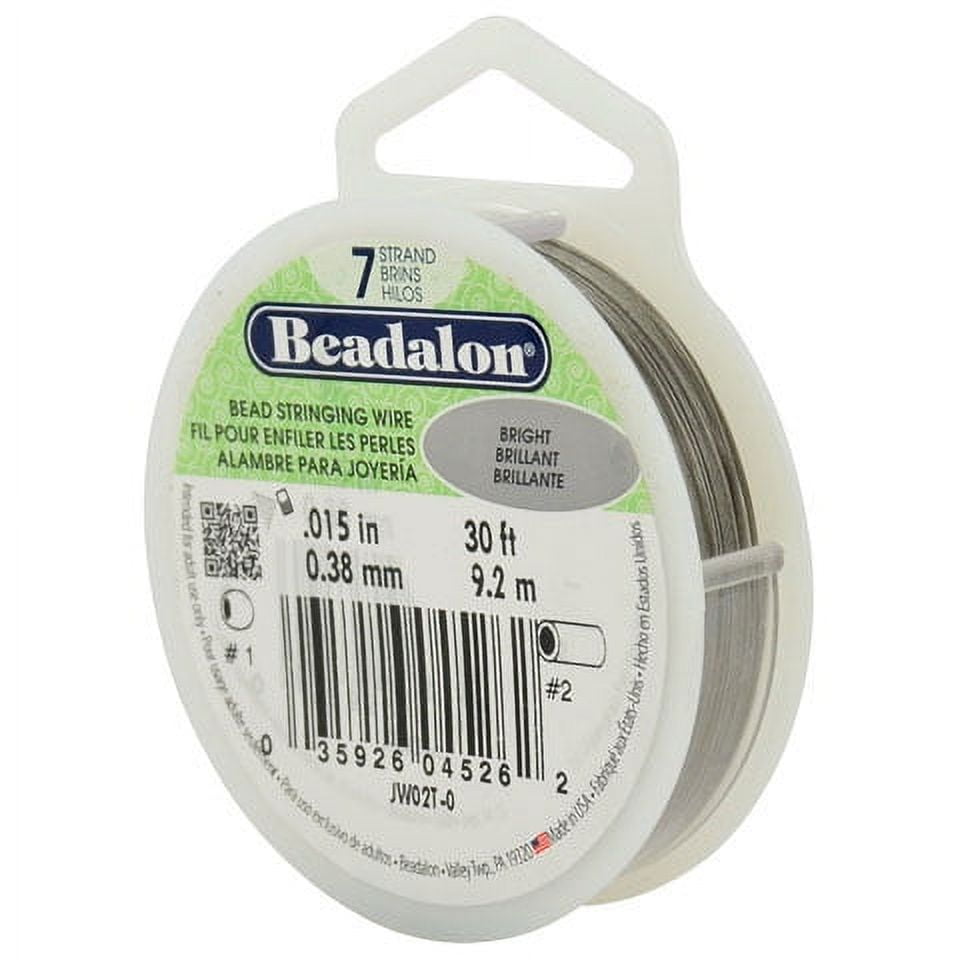 Beadalon 7 Strand Bead Stringing Wire, Standard Colors, White .38mm 