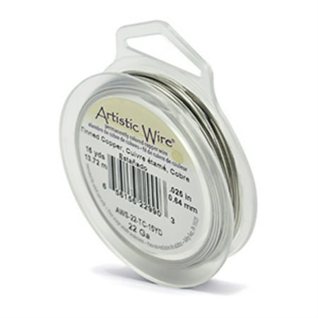 Beadalon Artistic Wire, Colored Copper Craft Wire, 22 Gauge (.64mm), 15 yds. Tinned Copper