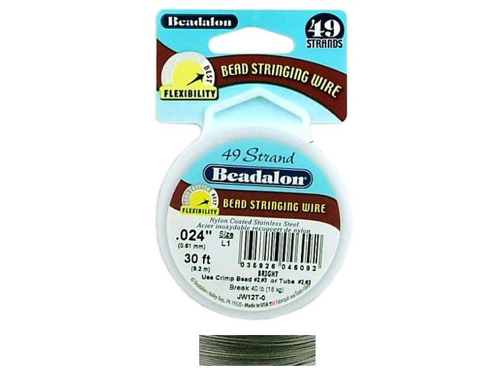 7 Strand Stainless Steel Bead Stringing Wire, .024 in (0.61 mm