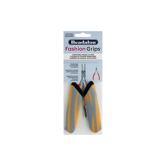 Beadalon Fashion Grips Tool Cover Lg Tiger Orng2pc
