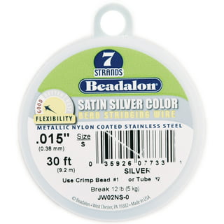 Beadalon 7-Strand Stainless Steel 0.012-Inch Bead Stringing Wire, 30-Feet, White