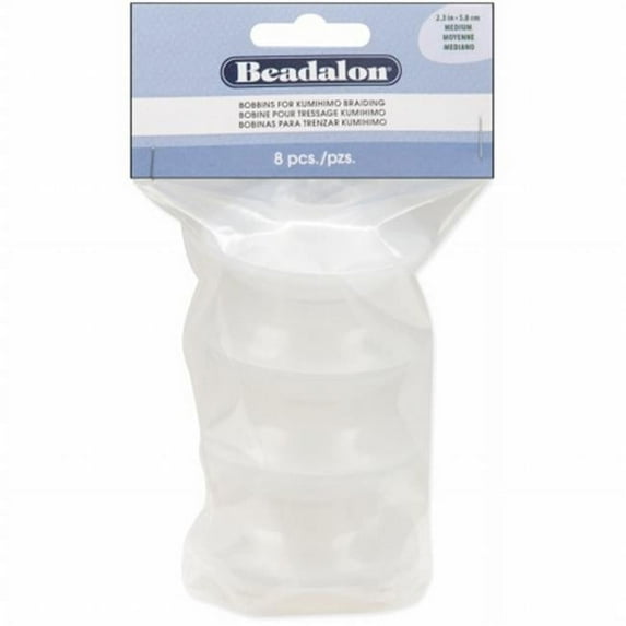 Beadalon Kumihimo Bobbin, 2-1/2" And 3/4" Hole, 8/Pkg