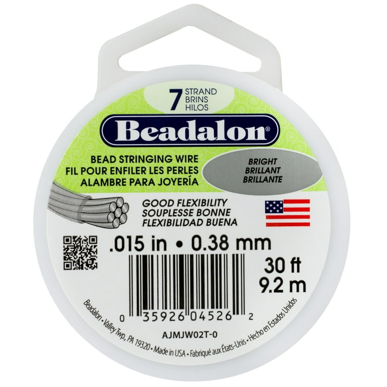 Beadalon 7 Strand Black .3mm Beading Wire 30ft