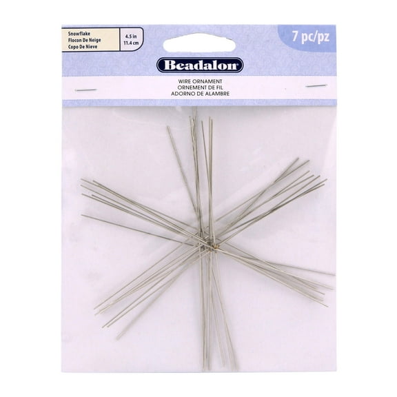 Beadalon Ornament Wire Form 4.5" 0.8mm Diameter 7/Pkg-Snowflake