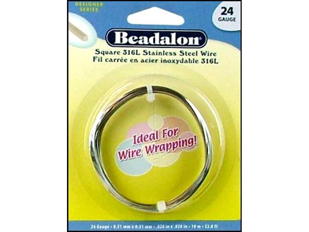 Beadalon S Steel Wire Coil Sq 316L 24Ga 10M