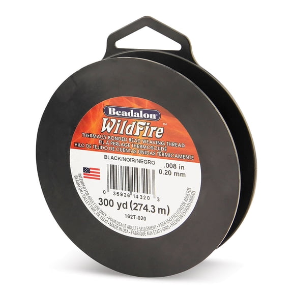 Beadalon WildFire Beading Thread - Black, 0.008", 300 yds