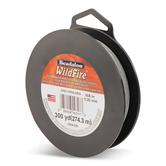 Beadalon WildFire Beading Thread - Grey, 0.008", 300 yds