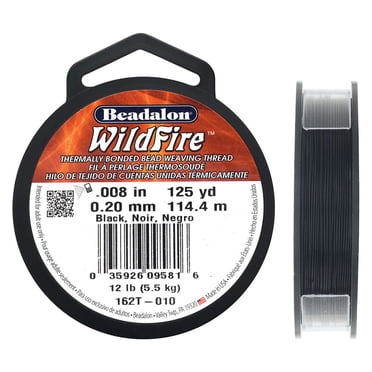 Beadalon Wildfire Thread 0.006" (0.15mm) Black - 20 Yards For Beading & Jewelry Making