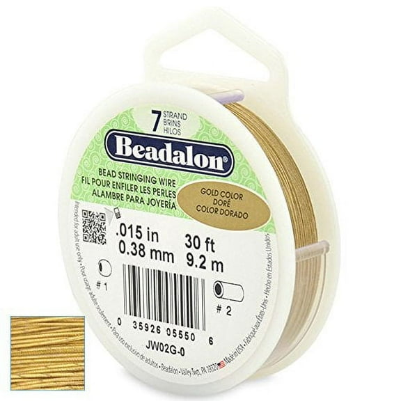 Beadalon Wire .015" 30ft Gold Color 7 Strand