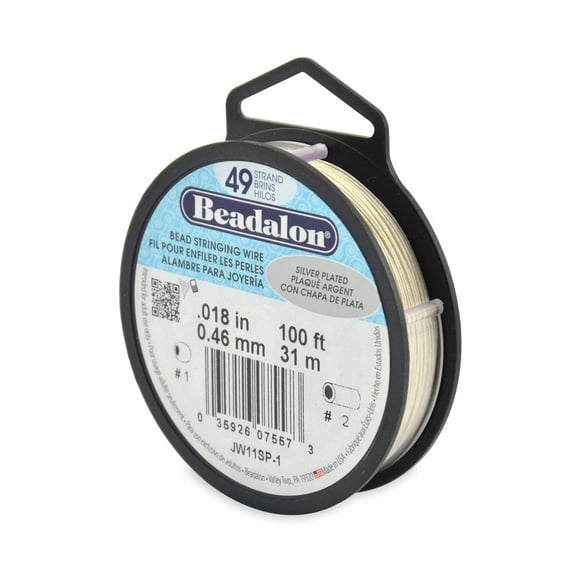 Beadalon Wire .018" 100ft Silver Plated 49 Strand