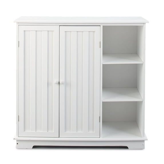 Beadboard Wooden Storage Cabinets 30"H or Set of 3 Baskets - White Storage Unit