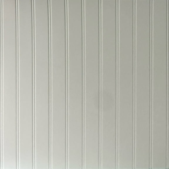 Beadboard Faux Tin Glue Up 4' x 8' Wainscoting Panels in Gloss White (Paintable) (96 Sq.ft / Pack) - 3 Pieces