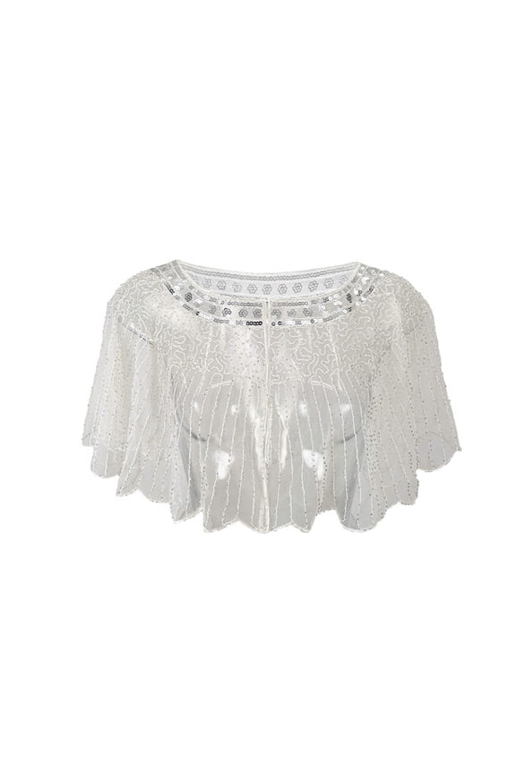 Beaded 1920's Flapper Shoulder Shawl Coverup Cape Coverage Capelet Wraps