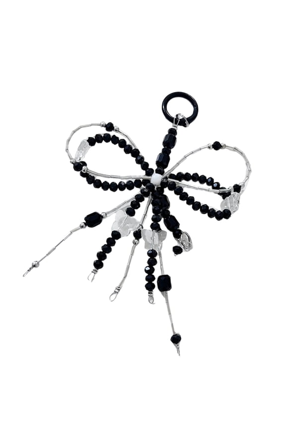Beaded 3D Bowknot Charm Keychain Pendant Delicate Backpack Charm Fashion Phone Accessory Suitable for Various Occasion
