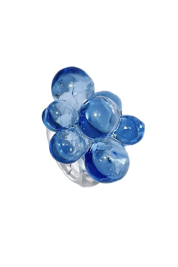 Beaded Acrylic Rings Featuring Fashion Designs and Colors Flower Rings Unique Hand Jewelry Present