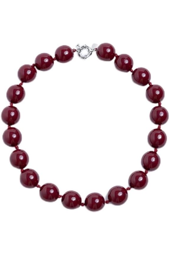 Beaded Acrylic Round Ball Choker Necklace for Women - Boho Large Balls Bead Stackable Chunky Collar Strand Necklaces Statement Fashion Trendy Holiday Jewelry Accessories