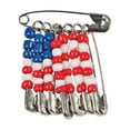thumbnail image 1 of Beaded American Flag Pin Craft Kit, Craft Kits, Kids Pins, Kids Jewelry Craft Kits, Fourth of July, 12 Pieces, Red/White/Blue, 1 of 2