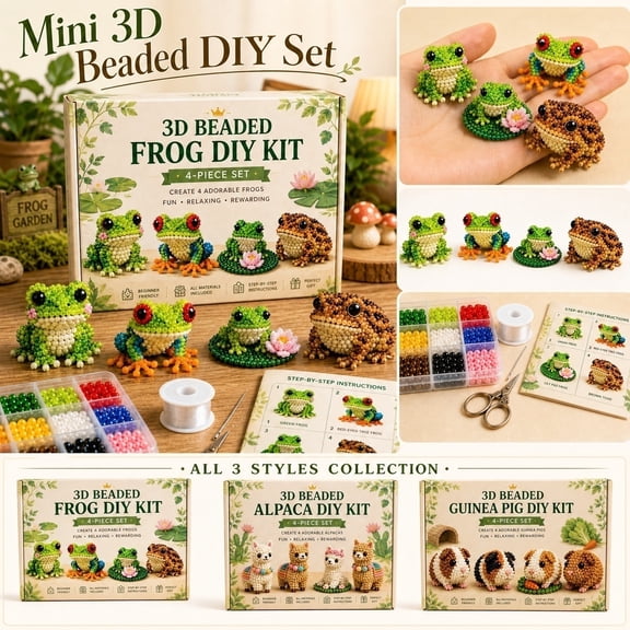 Beaded Animal Making Kit, No Extra Tools Required Handmade Bead Art Set, Casual Creative Activity for Game Night Or Craft Desk Decor, Perfect Gift for Craft Lovers, Pre-Sorted