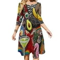 thumbnail image 1 of Beaded Art Vibrant Colorful Fun Dress Summer Dresses Woman Street Style Big Size Casual Dress, 1 of 9