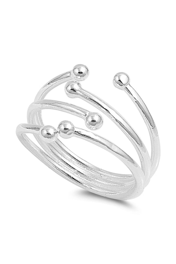 Beaded Ball Ring .925 Sterling Silver Band Jewelry Female Male Unisex Size 8