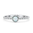 thumbnail image 1 of Beaded Band Round Ring Oxidized Ring Lab Created Opal 925 Sterling Silver Size 7, 1 of 5
