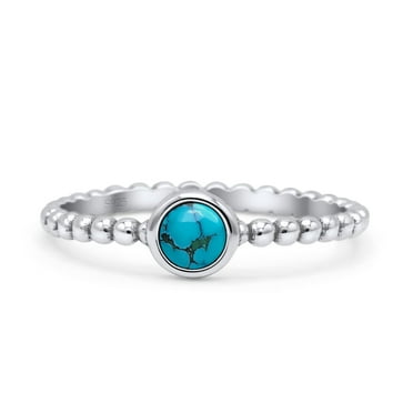 Beaded Band Round Thumb Ring Oxidized Fashion Ring 925 Sterling Silver Size 6