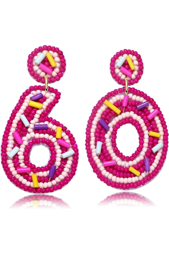 Beaded Birthday Earrings Cake Happy Birthday Earrings Handmade Drop Dangle Earrings Celebration Birthday Party Earrings Happy Birthday Earrings[Z6748]