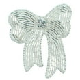 thumbnail image 1 of Beaded Bow with Rhinestone Center Applique/Patch, 1 of 1