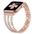thumbnail image 1 of Beaded Bracelet Compatible with Apple Watch Bands 38/40/41/42/44/45/46/49mm Women, Dressy Fancy Stainless Steel Metal Elegant Jewelry Strap for iWatch, 1 of 5
