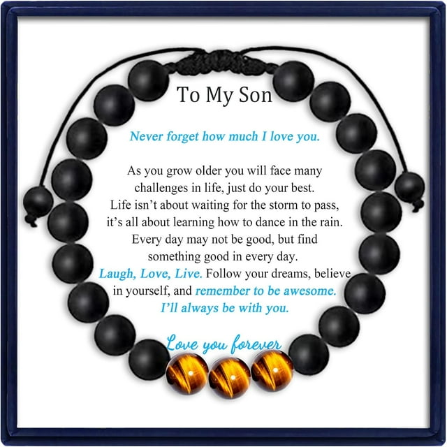 Beaded Bracelet Men Gift For My Son Bracelet Grandson Brother Husband