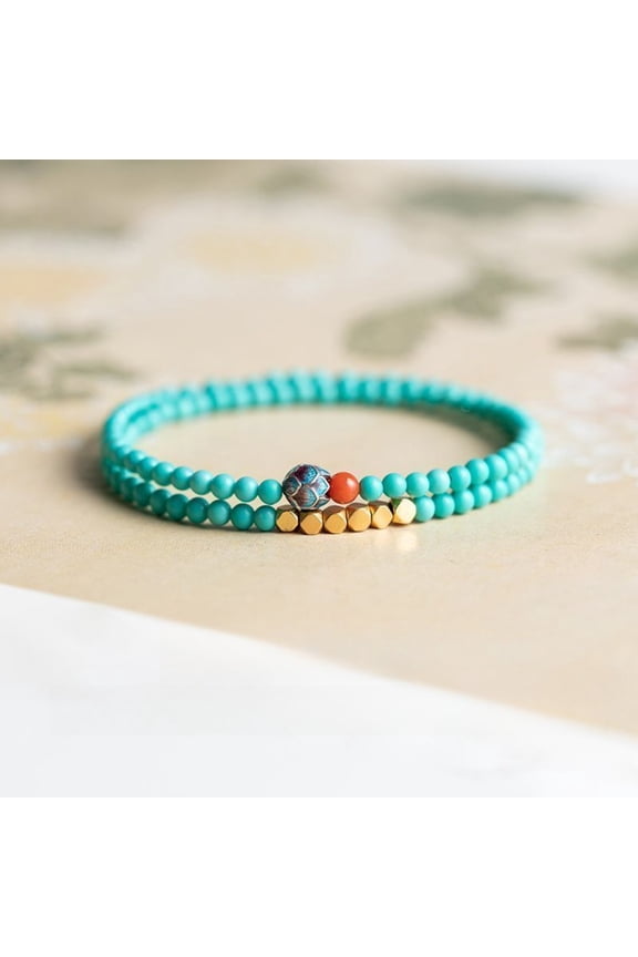 Beaded Bracelet Ultra Fine Multi Circle Stacked Design Double Wrap Jewelry Accessory for Women Lightweight Wear