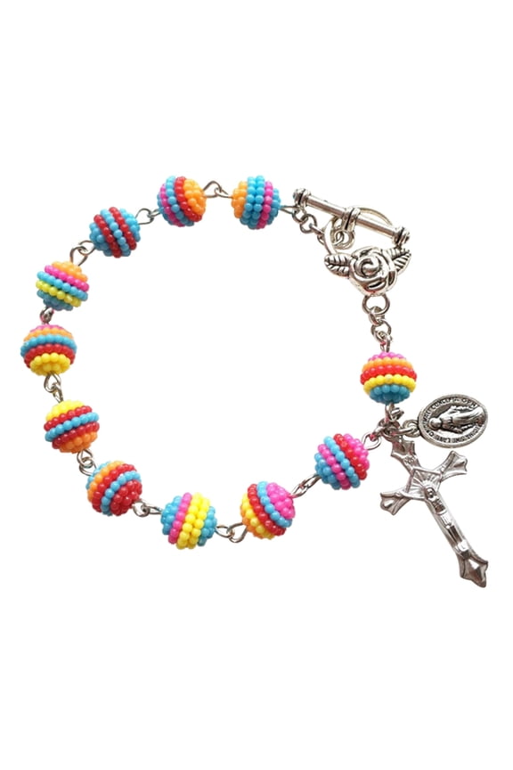 Beaded Bracelets Cross Rainbow Bracelets Beaded Wrist Jewelry Alloy Material