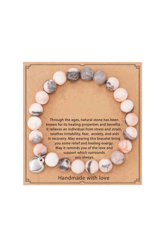 Beaded Bracelets Encouragement Healing Natural Gemstone Butterfly Heart Bracelets Gifts Christmas Stocking Stuffers for Kids Girls Teens-Love