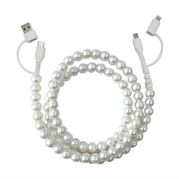 Beaded Charging Cords, 4-in-1 Beaded Charging Cord&Fast Charging Cable Multi Charging Cable for Multi-Device Use-3.3ft