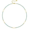 thumbnail image 1 of Beaded Choker Necklace for Women, Colorful Natural Gemstones Pearl Choker 14K Gold Plated Pendant Healing Crystal Necklace Handmade Stone Jewelry Gift, 1 of 15