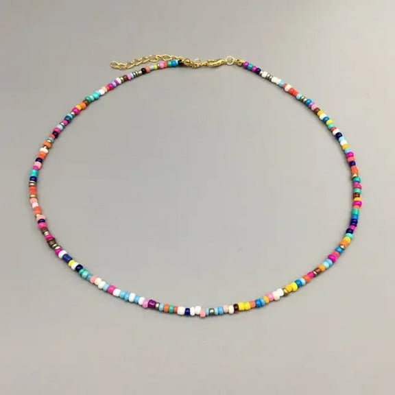 Beaded Choker Necklace in String Style - Solid and Multi-Colors