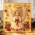 thumbnail image 1 of Beaded Christmas Tree Kit Pearl Diamond Art For Adults DIY Framed Canvas Craft Kit 7.86 X 7.86 In ABS Material Christmas Pearl Art Kits For Adults Indoor Festive Wall Table Decoration Gift,B-Angel, 1 of 6